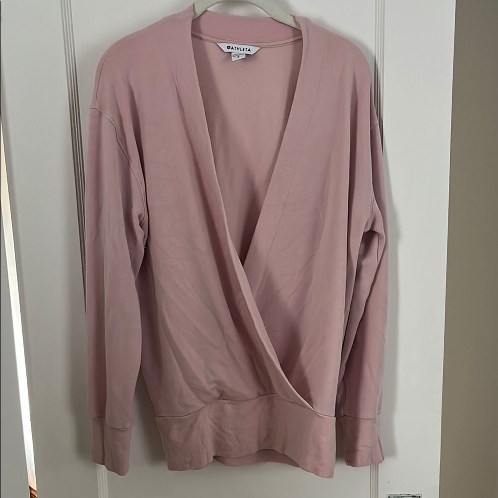Athleta Soft Pink Wrap Sweater